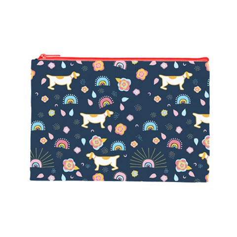 Dogs Cosmetic Bag (Large) from ArtsNow.com Front