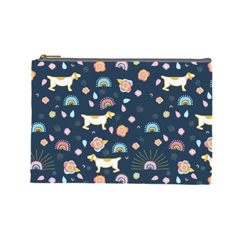 Dogs Cosmetic Bag (Large) from ArtsNow.com Front