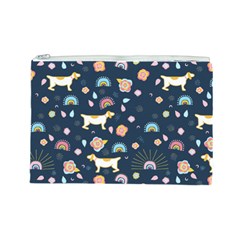 Dogs Cosmetic Bag (Large) from ArtsNow.com Front