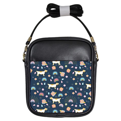 Dogs Girls Sling Bag from ArtsNow.com Front