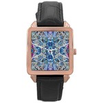 Blue Pour Blend  Rose Gold Leather Watch 