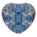 Blue Pour Blend  Heart Glass Fridge Magnet (4 pack)