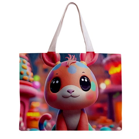 Cute creature Zipper Mini Tote Bag from ArtsNow.com Front