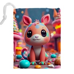 Cute creature Drawstring Pouch (4XL) from ArtsNow.com Back