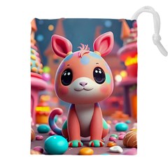 Cute creature Drawstring Pouch (5XL) from ArtsNow.com Front