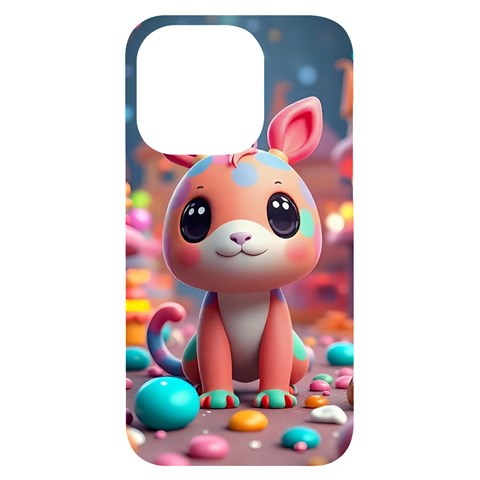 Cute creature iPhone 14 Pro Black UV Print Case from ArtsNow.com Front