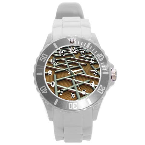 Expression Of Structure Round Plastic Sport Watch (L) from ArtsNow.com Front