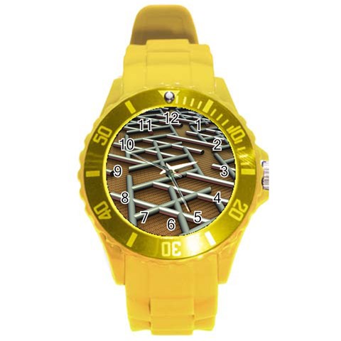 Expression Of Structure Round Plastic Sport Watch (L) from ArtsNow.com Front