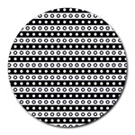 Black And White Circles Pattern Round Mousepad