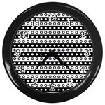 Black And White Circles Pattern Wall Clock (Black)