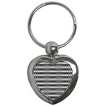 Black And White Circles Pattern Key Chain (Heart)