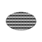 Black And White Circles Pattern Sticker (Oval)