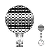 Black And White Circles Pattern Stainless Steel Nurses Watch