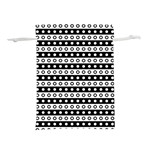 Black And White Circles Pattern Lightweight Drawstring Pouch (L)