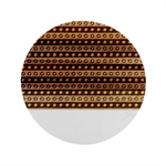 Black And White Circles Pattern Marble Wood Coaster (Round)