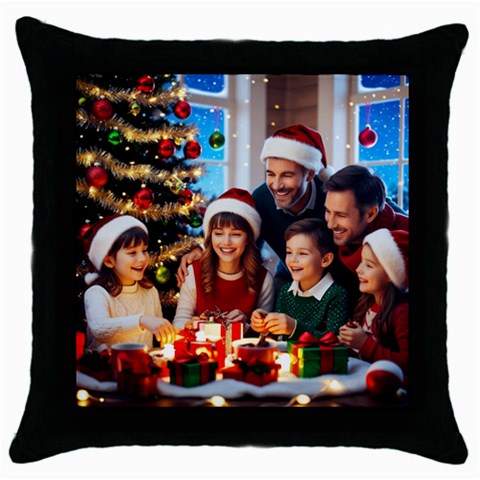 The Christmas Collection Throw Pillow Case (Black) from ArtsNow.com Front