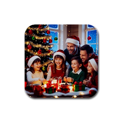 The Christmas Collection Rubber Square Coaster (4 pack) from ArtsNow.com Front