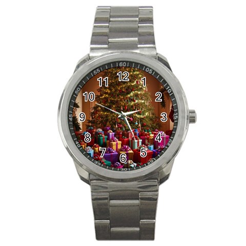 Merry christmas Sport Metal Watch from ArtsNow.com Front