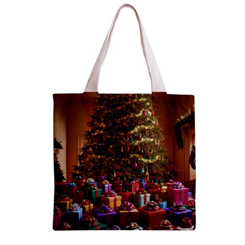 Merry christmas Zipper Grocery Tote Bag from ArtsNow.com Front