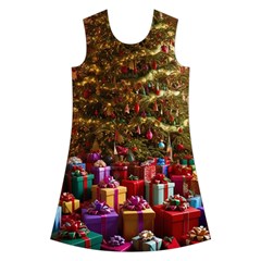 Merry christmas Kids  Short Sleeve Velvet Dress from ArtsNow.com Front