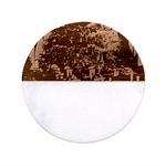 Merry christmas Classic Marble Wood Coaster (Round) 