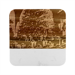 Merry christmas Marble Wood Coaster (Square)