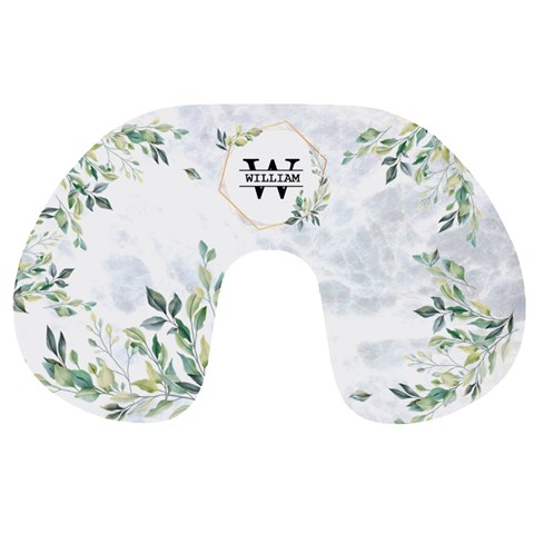 Personalized Initial Name Floral Travel Neck Pillow Travel Neck Pillow from ArtsNow.com Front