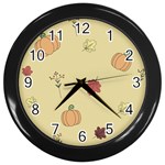 Halloween Fall Pattern Wall Clock (Black)