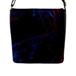 Abstract Feathers Flap Closure Messenger Bag (L)