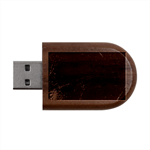 Abstract Feathers Wood Oval USB Flash Drive