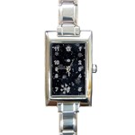 Snowflakes Snow Snowfall Snowing Rectangle Italian Charm Watch