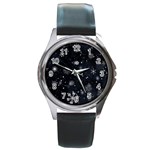 Snowflakes Snow Snowfall Snowing Round Metal Watch