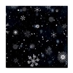 Snowflakes Snow Snowfall Snowing Tile Coaster