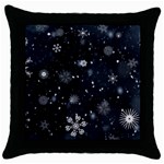 Snowflakes Snow Snowfall Snowing Throw Pillow Case (Black)