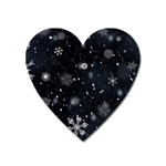 Snowflakes Snow Snowfall Snowing Heart Magnet