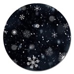 Snowflakes Snow Snowfall Snowing Magnet 5  (Round)