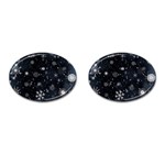 Snowflakes Snow Snowfall Snowing Cufflinks (Oval)