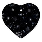 Snowflakes Snow Snowfall Snowing Heart Ornament (Two Sides)