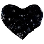 Snowflakes Snow Snowfall Snowing Large 19  Premium Heart Shape Cushions