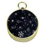 Snowflakes Snow Snowfall Snowing Gold Compasses