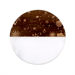 Snowflakes Snow Snowfall Snowing Classic Marble Wood Coaster (Round) 