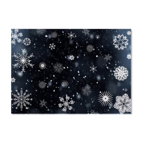 Snowflakes Snow Snowfall Snowing Crystal Sticker (A4) from ArtsNow.com Front