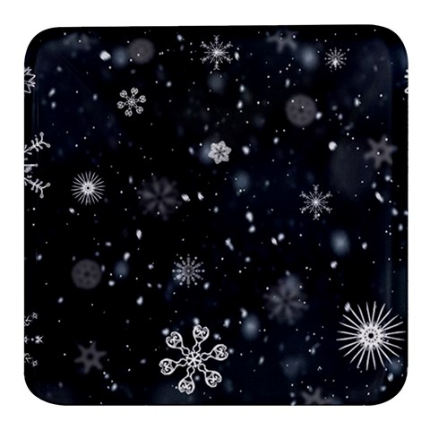 Snowflakes Snow Snowfall Snowing Square Glass Fridge Magnet (4 pack) from ArtsNow.com Front