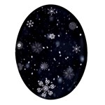 Snowflakes Snow Snowfall Snowing Oval Glass Fridge Magnet (4 pack)