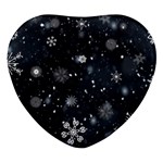 Snowflakes Snow Snowfall Snowing Heart Glass Fridge Magnet (4 pack)