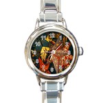 Stars Lanterns Lighting Round Italian Charm Watch