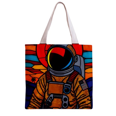 Astronaut Zipper Grocery Tote Bag from ArtsNow.com Front