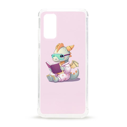 Baby dragon reading Samsung Galaxy S20 6.2 Inch TPU UV Case from ArtsNow.com Front