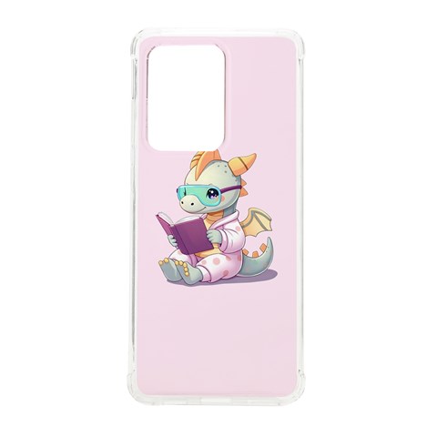 Baby dragon reading Samsung Galaxy S20 Ultra 6.9 Inch TPU UV Case from ArtsNow.com Front