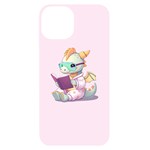 Baby dragon reading iPhone 14 Black UV Print Case